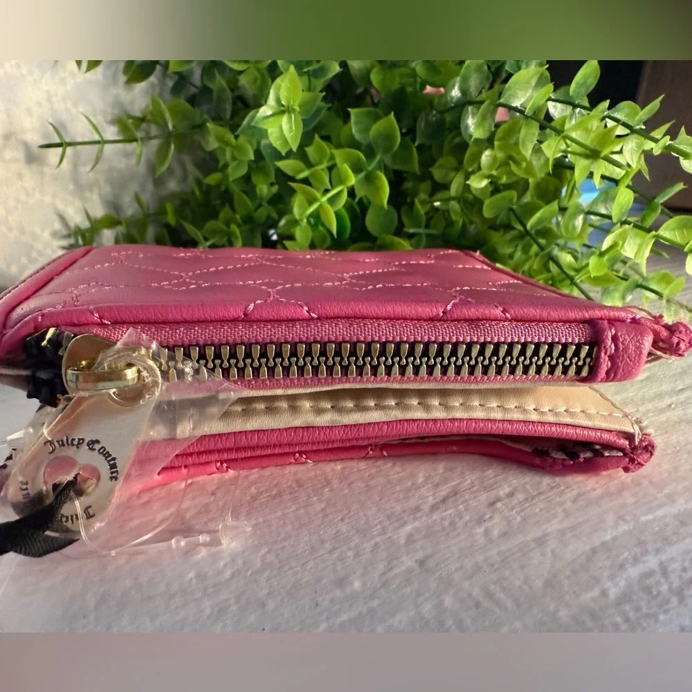 Juicy Couture Juicy Pink Quilted Flawless Wallet With Card Holder NWT